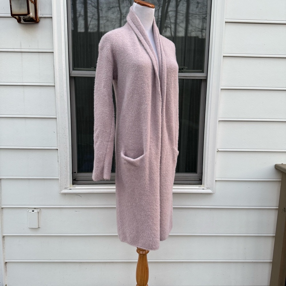 Sleeping on snow by Anthropologie Thornton Longline Fuzzy Cardigan Mauve Lilac - Picture 7 of 16